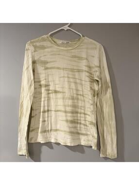 Reformation Pistachio Green Tie Dye Organic Cotton Eddie Long Sleeve Top  XS